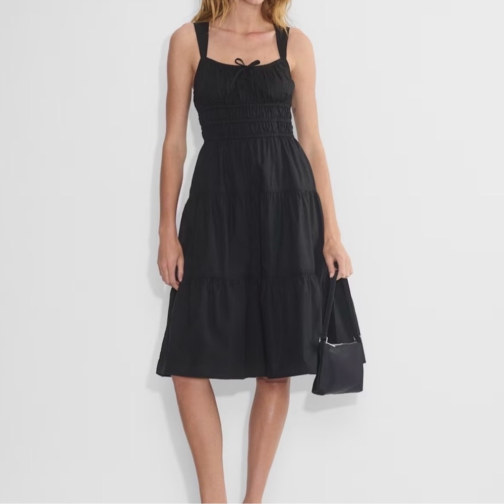Aritzia Sunday Best Martine Midi Dress - Black, Poplin M